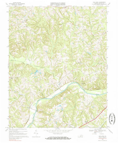 United States Geological Survey Oak Level, VA (1968, 24000-Scale) digital map