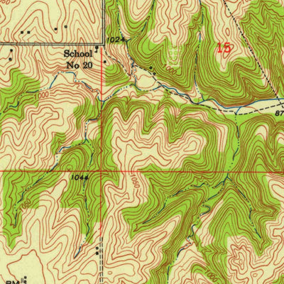United States Geological Survey Oak Mills, KS-MO (1948, 24000-Scale) digital map