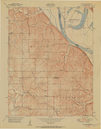 United States Geological Survey Oak Mills, KS-MO (1951, 24000-Scale) digital map