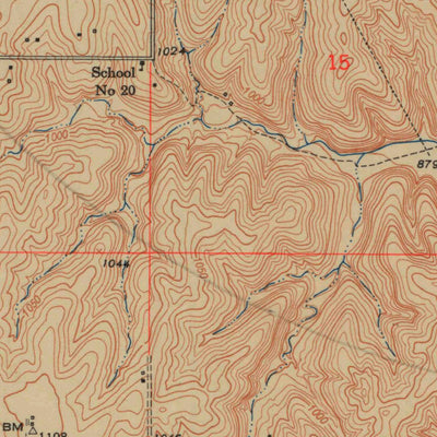 United States Geological Survey Oak Mills, KS-MO (1951, 24000-Scale) digital map