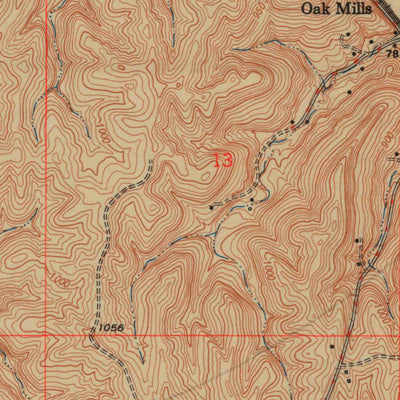 United States Geological Survey Oak Mills, KS-MO (1951, 24000-Scale) digital map