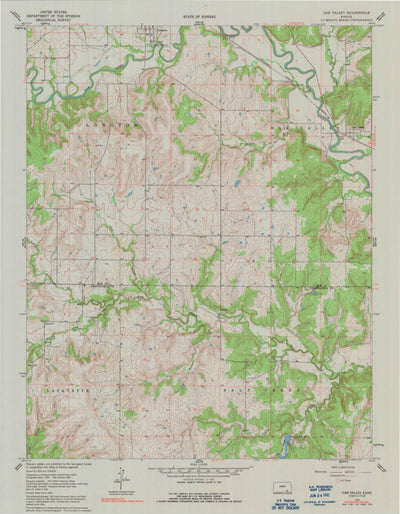 United States Geological Survey Oak Valley, KS (1962, 24000-Scale) digital map