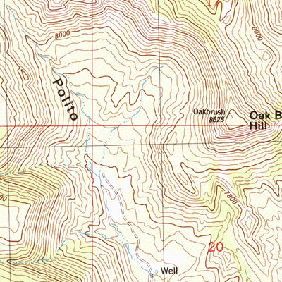 United States Geological Survey Oakbrush Hill, CO (1984, 24000-Scale) digital map
