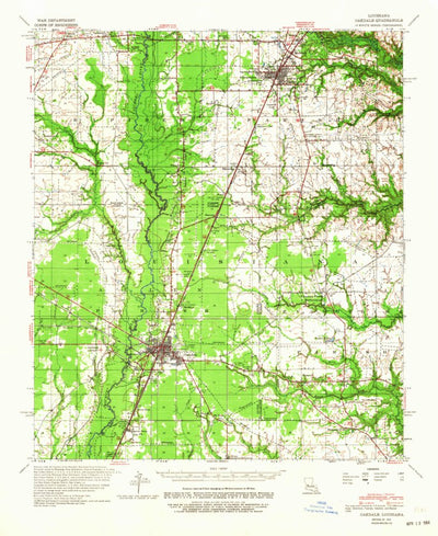 United States Geological Survey Oakdale, LA (1942, 62500-Scale) digital map
