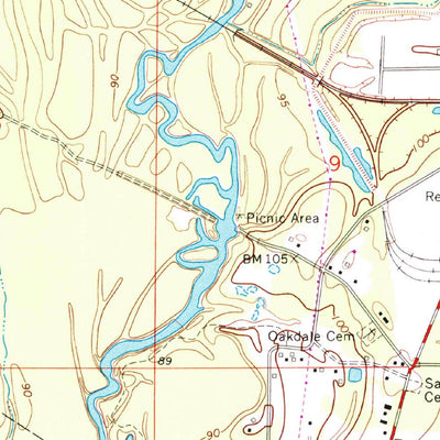 United States Geological Survey Oakdale, LA (1968, 24000-Scale) digital map