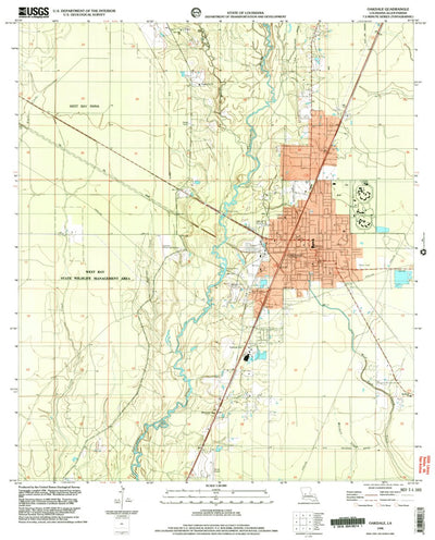 United States Geological Survey Oakdale, LA (1998, 24000-Scale) digital map