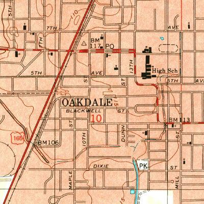 United States Geological Survey Oakdale, LA (1998, 24000-Scale) digital map