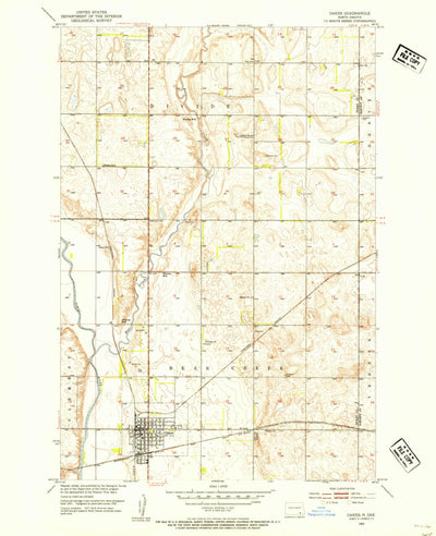 United States Geological Survey Oakes, ND (1952, 24000-Scale) digital map