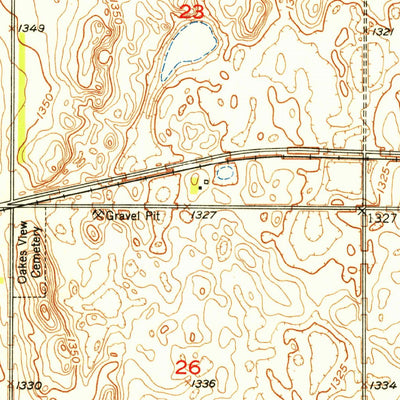 United States Geological Survey Oakes, ND (1952, 24000-Scale) digital map