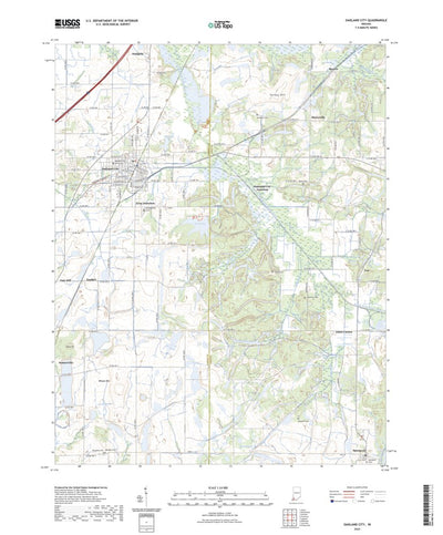 United States Geological Survey Oakland City, IN (2022, 24000-Scale) digital map