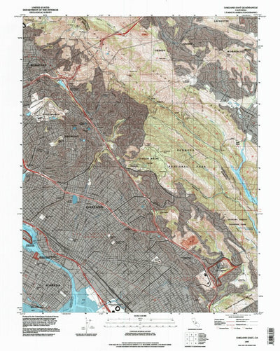 United States Geological Survey Oakland East, CA (1997, 24000-Scale) digital map