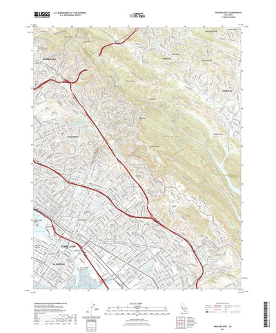United States Geological Survey Oakland East, CA (2021, 24000-Scale) digital map