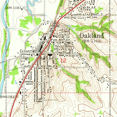 United States Geological Survey Oakland, IA (1963, 24000-Scale) digital map