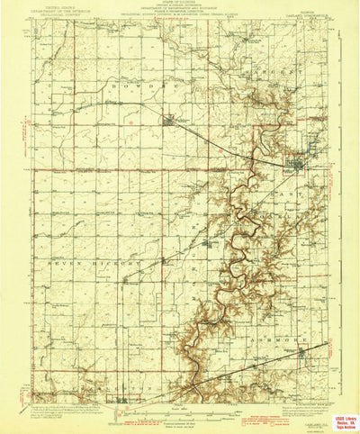 United States Geological Survey Oakland, IL (1942, 62500-Scale) digital map
