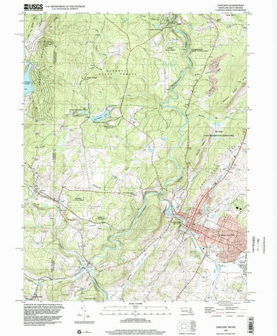 United States Geological Survey Oakland, MD-WV (1997, 24000-Scale) digital map