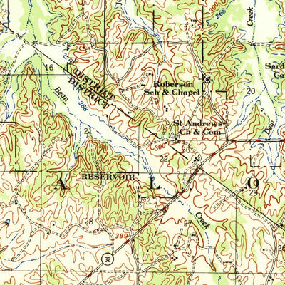 United States Geological Survey Oakland, MS (1954, 62500-Scale) digital map