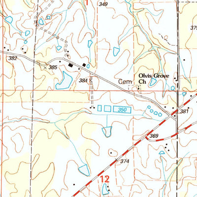 United States Geological Survey Oakland, MS (2000, 24000-Scale) digital map