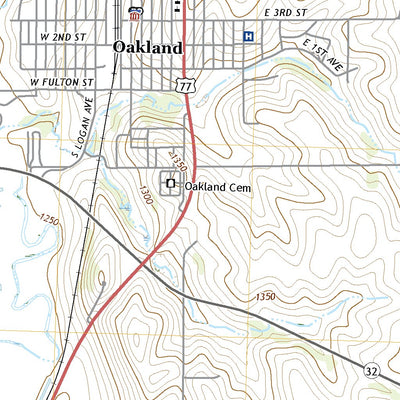 United States Geological Survey Oakland, NE (2021, 24000-Scale) digital map
