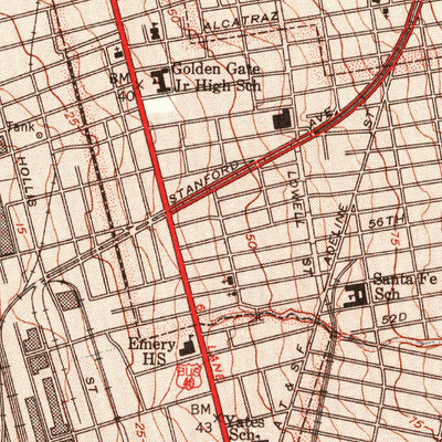 United States Geological Survey Oakland West, CA (1949, 24000-Scale) digital map