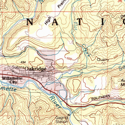 United States Geological Survey Oakridge, OR (1983, 100000-Scale) digital map