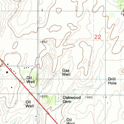 United States Geological Survey Oakwood, OK (1985, 24000-Scale) digital map