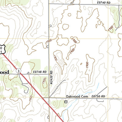 United States Geological Survey Oakwood, OK (2022, 24000-Scale) digital map