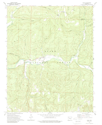 United States Geological Survey Oark, AR (1973, 24000-Scale) digital map