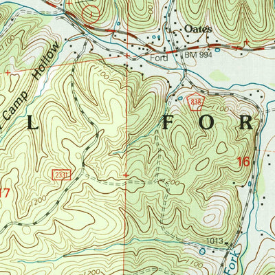 United States Geological Survey Oates, MO (1999, 24000-Scale) digital map