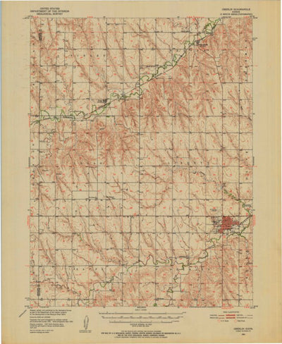 United States Geological Survey Oberlin, KS (1951, 62500-Scale) digital map