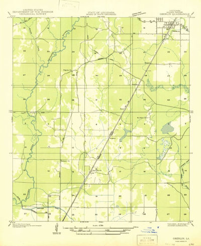 United States Geological Survey Oberlin, LA (1947, 31680-Scale) digital map