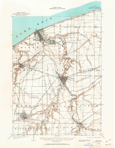 United States Geological Survey Oberlin, OH (1901, 62500-Scale) digital map