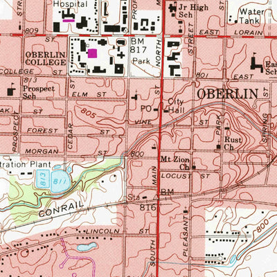 United States Geological Survey Oberlin, OH (1969, 24000-Scale) digital map