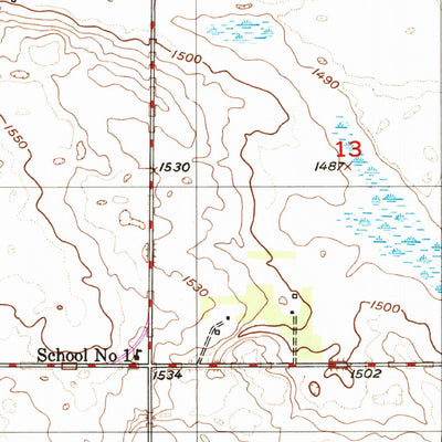 United States Geological Survey Oberon SW, ND (1950, 24000-Scale) digital map