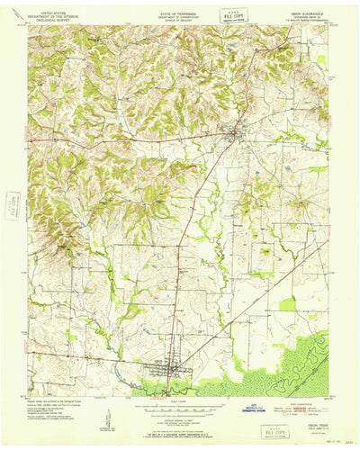 United States Geological Survey Obion, TN (1951, 24000-Scale) digital map