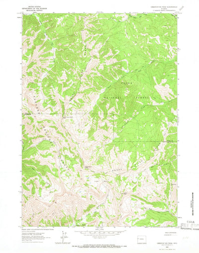 United States Geological Survey Observation Peak, WY (1963, 24000-Scale) digital map