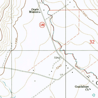 United States Geological Survey Ocate, NM (1994, 24000-Scale) digital map