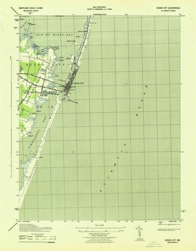 United States Geological Survey Ocean City, MD (1943, 31680-Scale) digital map