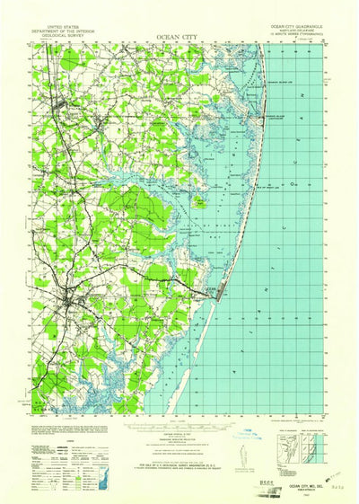 United States Geological Survey Ocean City, MD-DE (1942, 62500-Scale) digital map