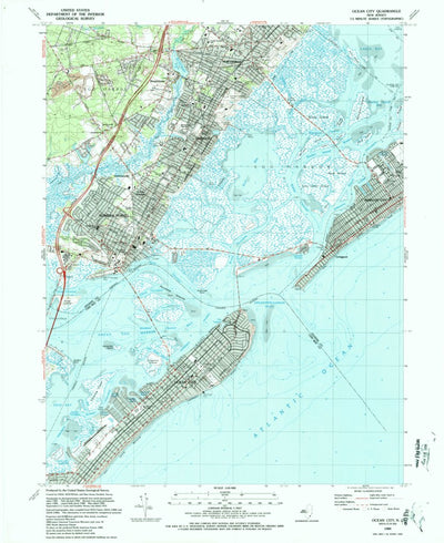 United States Geological Survey Ocean City, NJ (1989, 24000-Scale) digital map