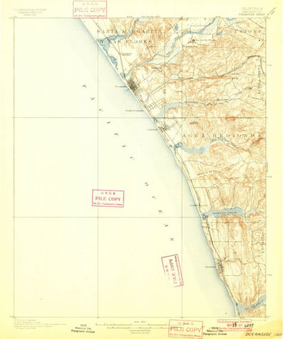 United States Geological Survey Ocean Side, CA (1901, 62500-Scale) digital map
