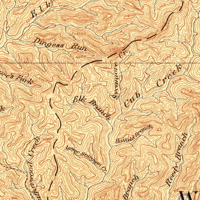 United States Geological Survey Oceana, WV-VA-KY (1893, 125000-Scale) digital map