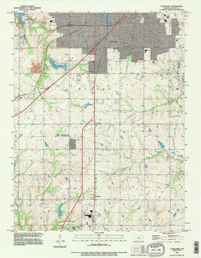 United States Geological Survey Ocheltree, KS (1991, 24000-Scale) digital map