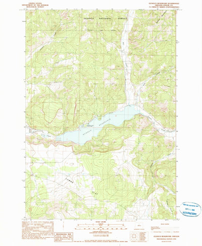 United States Geological Survey Ochoco Reservoir, OR (1990, 24000-Scale) digital map
