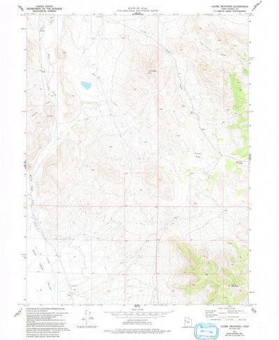 United States Geological Survey Ochre Mountain, UT (1973, 24000-Scale) digital map