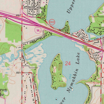 United States Geological Survey Oconomowoc East, WI (1959, 24000-Scale) digital map