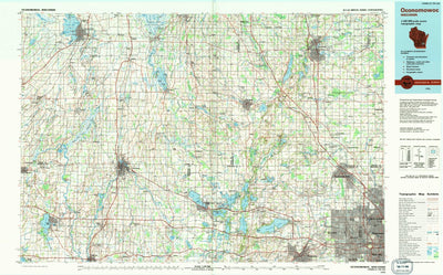 United States Geological Survey Oconomowoc, WI (1991, 100000-Scale) digital map