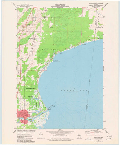 United States Geological Survey Oconto East, WI (1974, 24000-Scale) digital map