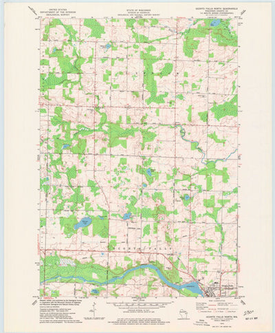 United States Geological Survey Oconto Falls North, WI (1974, 24000-Scale) digital map