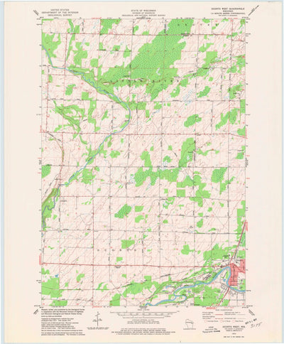 United States Geological Survey Oconto West, WI (1974, 24000-Scale) digital map