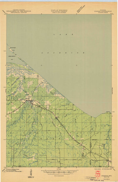 United States Geological Survey Odanah, WI (1945, 48000-Scale) digital map